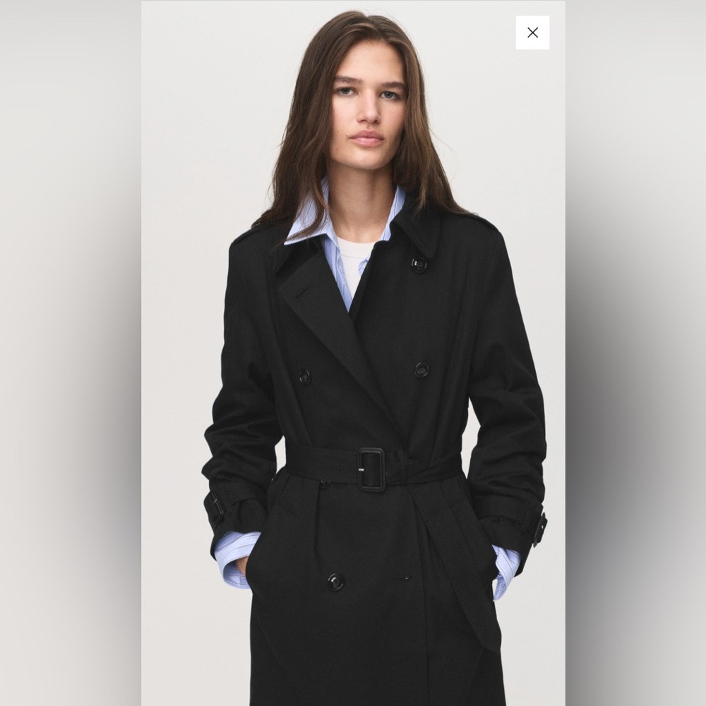 Mango black trench size M